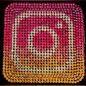 NWT Instagram heat press rhinestone patch